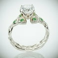 thumbnail image 4 of HeartsAndYou 2ct Round Moissanite Emerald Trinity Celtic Engagement Ring for Women 18k White Gold over Silver, 4 of 7