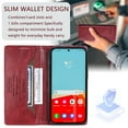 thumbnail image 3 of for Samsung Galaxy S25 Plus Case Classic Design, Premium PU Retro Leather Wallet Case RFID Blocking Card Holder, Built-in Magnetic Flip Kickstand Soft Inner Case for Samsung Galaxy S25 Plus,Winered, 3 of 10