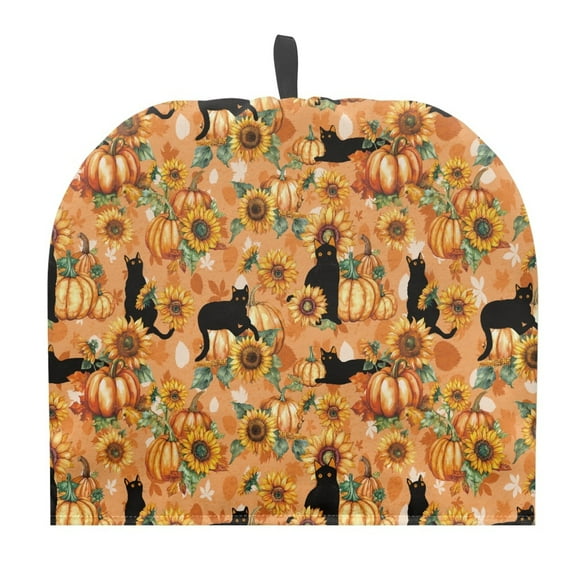 ZUXONGSY Fall Pumpkin Tea Kettle Cover Thick Teapot Cosy with Top Handle Decorative Teapot Cover Dust Protector Black Cat Not Easy to Pilling and Fade Fall Thanksgiving Decor