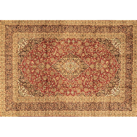 Ahgly Company Indoor Rectangle Medallion Brown Traditional Area Rugs, 5' x 7'