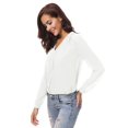 thumbnail image 3 of Urban CoCo Womens V Neck Chiffon Blouse (White, S), 3 of 6