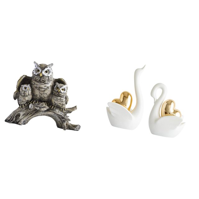Figuras Modernas De Búho Y Cisne, Adorno De Mesa, Escultura Para Sala De Estar, Oficina, Armario, Mesita De Noche, Estantería, Entrada, Arte Artesanal.