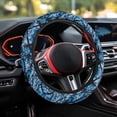 thumbnail image 3 of Uorisanigo Blue Camo Steering Wheel Cover Branch Car Steering Wheel Protector Warm Auto Wheel Cover Flannel Car Accessories for SUV Automotive Vehicle Car Decor Gift for Holiday, 3 of 8