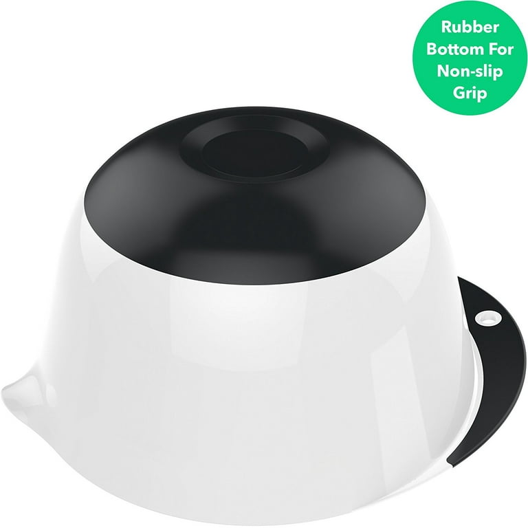 MONKA Premium Plastic Mixing Bowls With Non Slip Bottom & Pouring