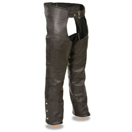 Milwaukee Mens Fully Lined Naked Cowhide Chaps Black