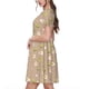 thumbnail image 2 of Easygdp Egg and Avocado para Vestido Transpirable de Mujer, Vestido Suelto de Manga Corta con Pliegues y Bolsillos para el Verano, 2 of 6