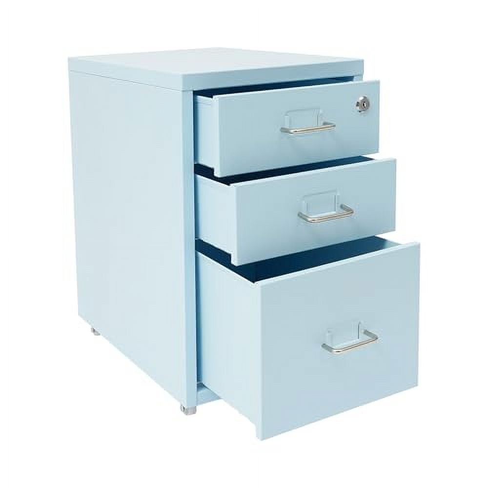 File Cabinet with Lock, 3-Drawer Metal File Cabinet, Mobile File Cabinet with Wheels,Office Filing Cabinet Organizer for Home Office