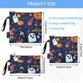 thumbnail image 3 of 3 Size Reusable Food Storage Bags Set Airtight Zipper Closure Lunch Snacks Travel Organizer Purple Cute Halloween Icon, 3 of 8