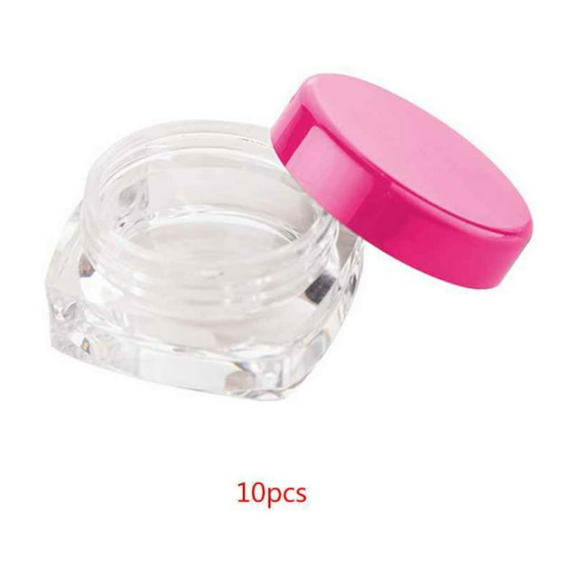 fastboy 10PCS Square Clear Mixed Colors Cosmetic Empty Jar Makeup Pot Face Cream Eye Shadow Container Case Box 3g/5g