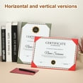 thumbnail image 5 of 11x8.5 Certificate Holder with Stand, Single-Sided Document Holders Vertical for Award Diploma Graduation Achievement Business License, Red, 5 of 5