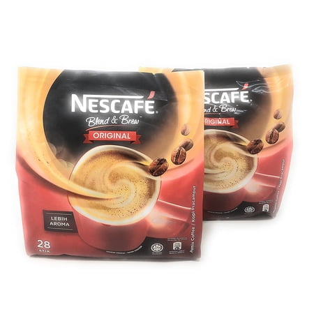 Nescafé 2 Packs 3-in-1 Original Premix Instant Coffee Single Serve Packets Total 56 Sticks