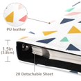 thumbnail image 3 of FORMRS 3 Ring Photo Album 4"x6" Self Adhesive Large Capacity PU Leather Cover, White Minimalist Triangles, 3 of 8