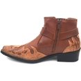 thumbnail image 4 of Men's Cowboy Boots Western Leather Lined Ankle Harness Strap Side Zipper Shoes, 4 of 5