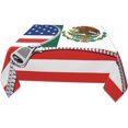 thumbnail image 3 of America Flag and Mexico Flag Square Tablecloth Black, Stain & Wrinkle Resistant, Washable Polyester Table Cloth for Holiday, Buffet Parties, and Wedding, 3 of 8