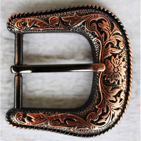 1 1/2" (38 mm) Cowboy Cowgirl Western Copper Antique Floral Belt Buckle 2808