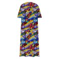 thumbnail image 5 of VEKDONE Womens Spring And Summer V-Neck Stripe Casual Short Sleeved Long Dress Multicolor M, 5 of 5