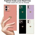 thumbnail image 6 of Compatible with iPhone 12 Case  Cute Plating Gold Luxury Love Heart Phone Case for Women Girls Shockproof Raised Full Camera Lens Protection Bumper Cover for iPhone 12, Pink, 6 of 14