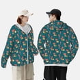 thumbnail image 6 of Daiia Frog and Mushrooms UPF 50+ Sun Protection Hoodie Jacket Lightweight Long Sleeve Sun Shirt for Women Men with Pocket Hiking Outdoor-Large, 6 of 9