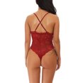 thumbnail image 3 of Mono sexy Mono de cosplay suave Mono de tela con pantalla de encaje para mujeres adultas, rojo vino, XL Monstrate XX000036-43, 3 of 7