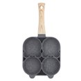 thumbnail image 1 of Sartén con 4 agujeros para el desayuno, máquina para hacer panqueques, antiadherente para el hogar, para cocinar, huevo, carne, mango, mango de madera Jumpingount HA004514-02, 1 of 7