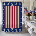 thumbnail image 4 of USA Flag Shower Curtain, 72" x 72", 4th of July Stars Blue White Red Stripe Retro Waterproof Bathroom Curtain Washable Shower Curtain Set with 12 Hooks, 4 of 9