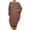 Mocha, variant on Women's Plus Size Casual Solid Loose Fit 3/4 Sleeve Dolman Sleeve Midi Dress