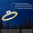 thumbnail image 2 of Gem Stone King 14K Yellow Gold Sky Blue Topaz and Lab Grown Diamond Engagement Ring for Women | 0.86 Cttw | Round 5MM | Gemstone November Birthstone | Size 5, 2 of 6