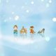 thumbnail image 2 of 4 Pzs Juego De Pendientes De Cristal Blanco De Nieve Circón Azul Joyería, 2 of 4