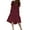 Wine Red, variant on ZANZEA Women's A Line Thin Dresses Short Sleeve Holiday Asymmetric Hem FZH