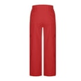 thumbnail image 5 of Cargo Pants for Women High Waisted Hiking Pants Baggy Stretchy Wide Leg Y2K Streetwear with Pockets Red M, 5 of 8