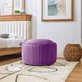 thumbnail image 5 of UIXE 30" Round Storage Ottoman with Flip Top Tray Upholstered Ottoman Coffee Table Modern Velvet Circle Footstool for Bedroom Entryway, Purple, 5 of 7
