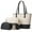 3-White and Black, variant on Sendefn Handbags for Women Shoulder Bags Ladies Tote Satchel Hobo 3pcs Purse Set