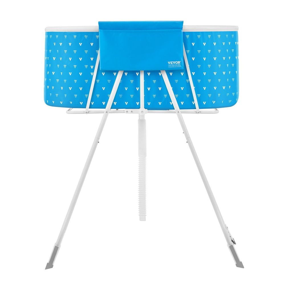 Foldable Dog Bathtub Elevated Light Blue Bathing Station for Small & Medium Pets