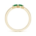thumbnail image 2 of ANGARA Natural Vintage Inspired Two Stone Emerald Ring with Diamonds in 14K Yellow Gold for Women (Size-3.7mm) | May Birthstone, Birthday, Anniversary, Jewelry Gift for Women | Natural Emerald Ring, 2 of 8
