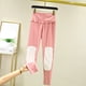 thumbnail image 3 of Gibobby Leggings Afelpados Mujer Otoño E Invierno Color Sólido Terciopelo Alemán Cálido Doble Pantalones Cintura Alta Rodilleras Protector Cintura Antiestático Más Leggings Terciopelo（Rosa， XL), 3 of 5
