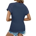thumbnail image 5 of UVN Summer Blouses for Women Short Sleeve Crewneck Dressy Shirts Ladies Casual Waffle Knit Hollow Out Tunic Tops, 5 of 9