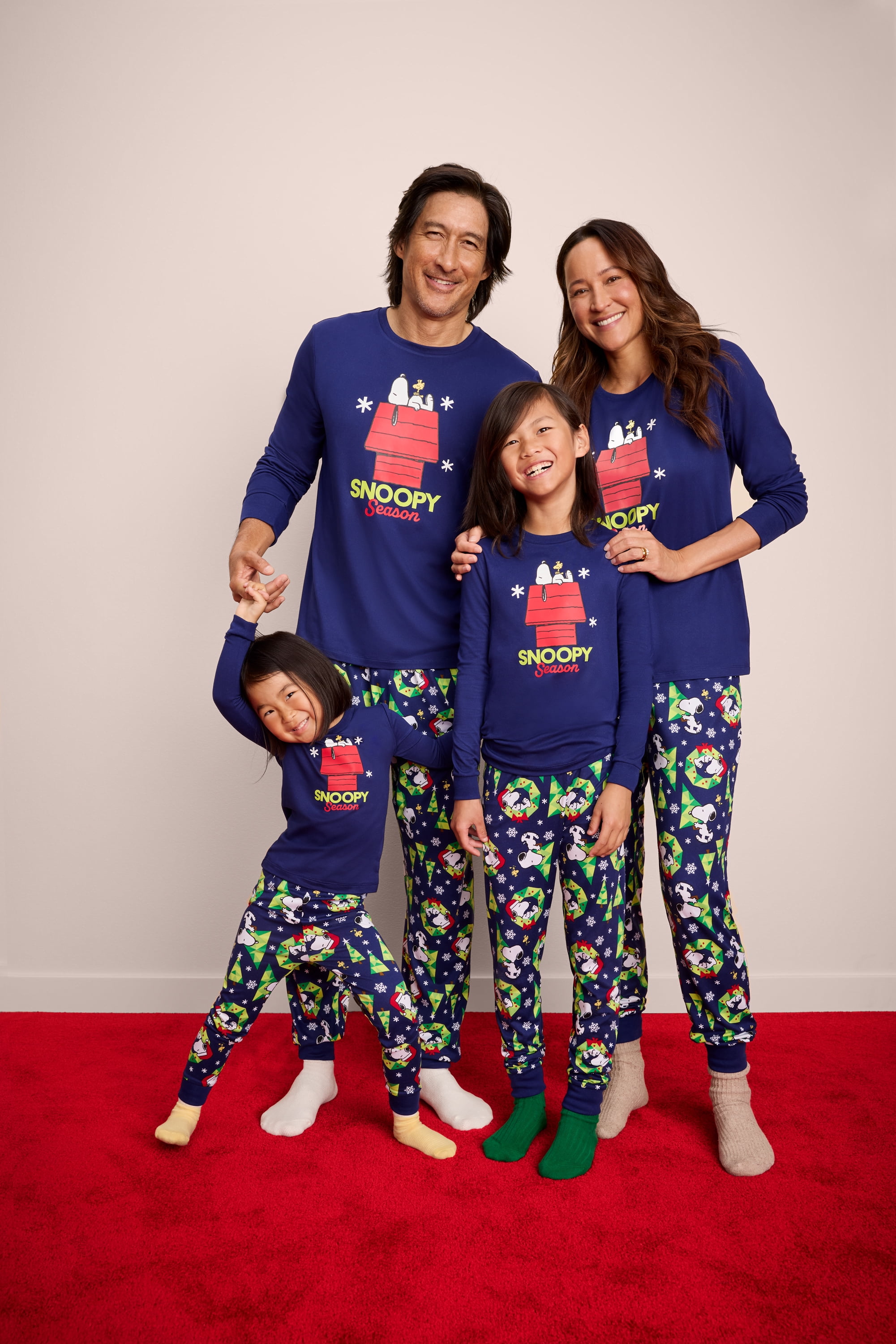 Peanuts Snoopy Unisex Toddler Matching Family Pajamas Top and Pants Set, 2-Piece, Sizes 2T-5T