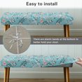 thumbnail image 6 of CHAQLIN Aqua Floral Bench Covers, Breathable End of Bed Long Bench Seat Slipcover Washable Poly Spandex Bench Slipcover for Bedroom, 6 of 9