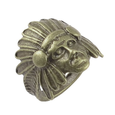 - Unique Bargains US 4 1/2 Bronze Tone King Design Embellished Finger Ring for Ladies