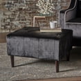 thumbnail image 4 of Black Velvet Ottoman Foot Rest for Living Room, Tufted Upholstered Footstool with Birch Wood Legs, 4 of 12