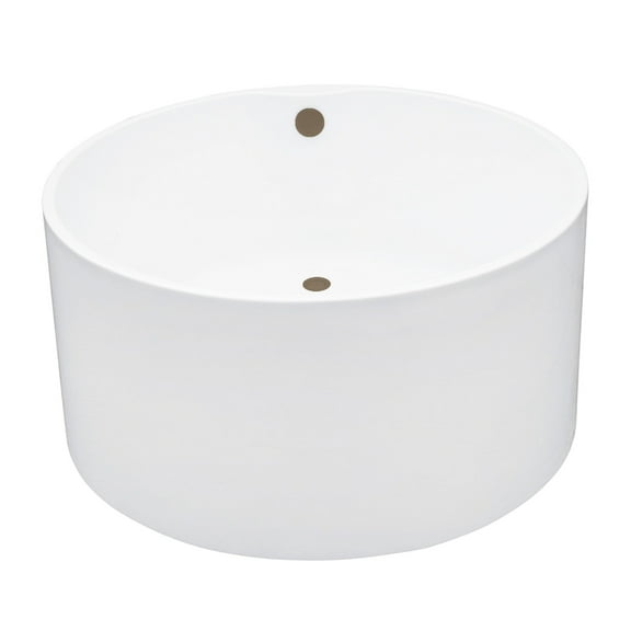 Kingston Brass VTRO454523M3 45" Acrylic Round Double Ended Freestanding Tub with Overflow/Drain Assembly, Glossy White/Antique Brass