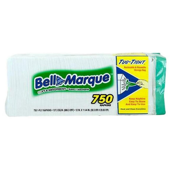 Bellemarque 200 NJ 12 x 11 in. Lunch 100 Percentage Recycled Tug Tight Napkins, White - Case of 6000