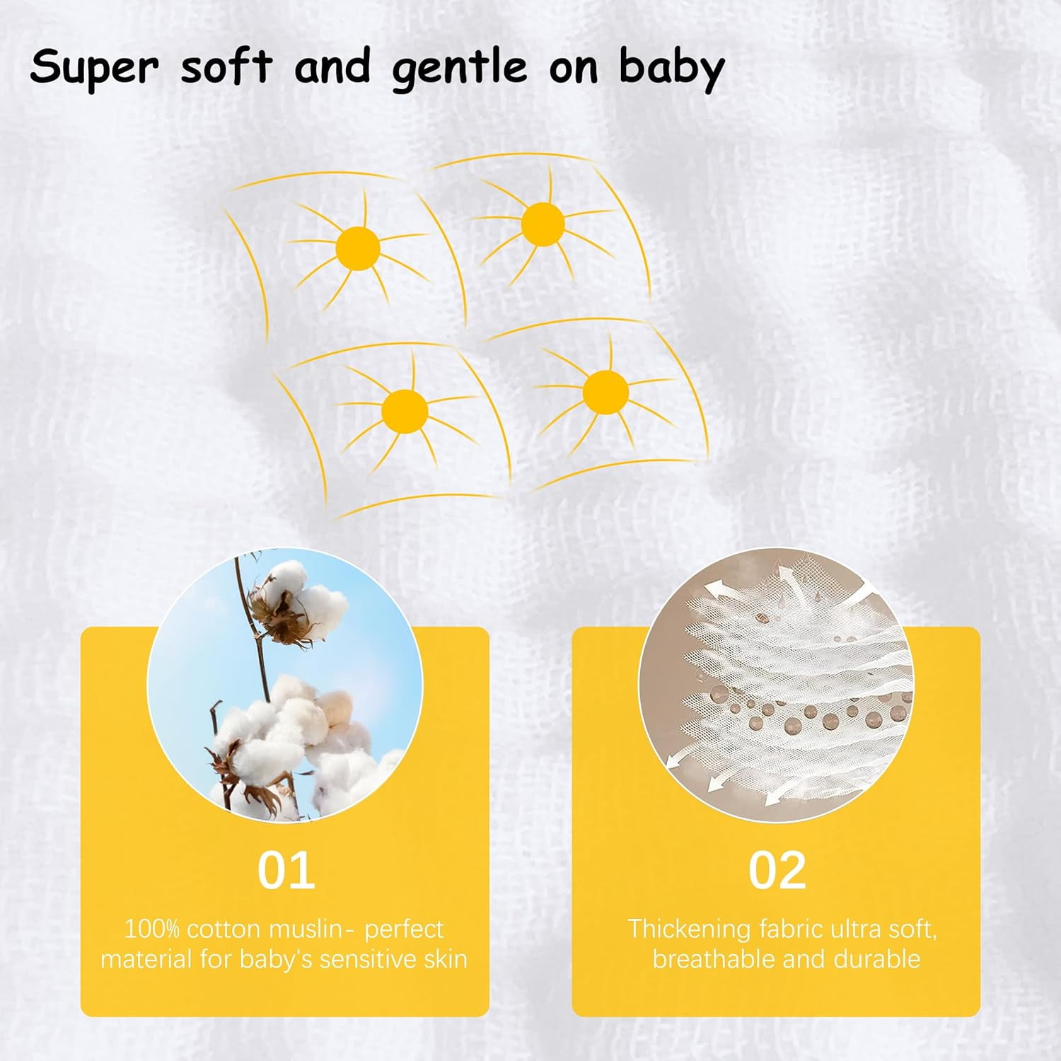 12 Pack Muslin Burp Cloths 100% Cotton Muslin Cloths Large 20''x10'' Extra Soft and Absorbent Baby Burping Cloth