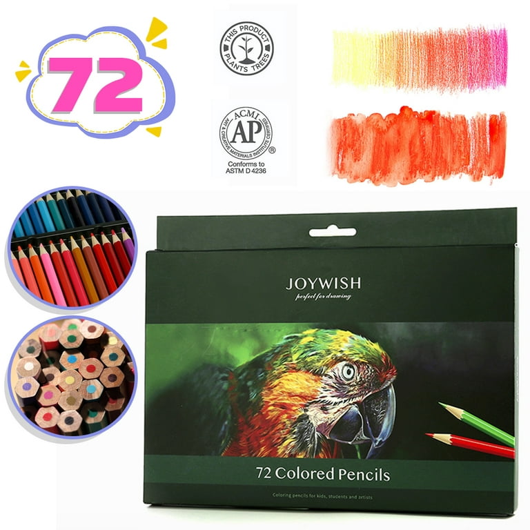 SHELLTON 72 Colored Pencil Water-Soluble Set Smudgeable Pigments With  Bright And Rich Colors Suitable For Professional Painters And Beginners  (JOYWISH) 