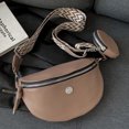 thumbnail image 3 of Bolso bandolera de moda para mujer, riñonera sólida de cuero PU, correa ajustable informal, 3 of 8