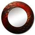 thumbnail image 2 of Designart "Spiraling Red Whimsical Whirl" Abstract Spirals Rund Mirror For Wall Decor - Large Red Round Print Mirror - Round Modern Mirror - Wall Mounted Round Large Mirror - 23" x 23", 2 of 6