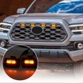 thumbnail image 1 of 4 PCS Front Grille LED Grille Lights With add a Fuse Replacement for Tacoma TRD PRO 2020-2021 Black Shell Amber Yellow Light/Black Shell white Light, 1 of 5