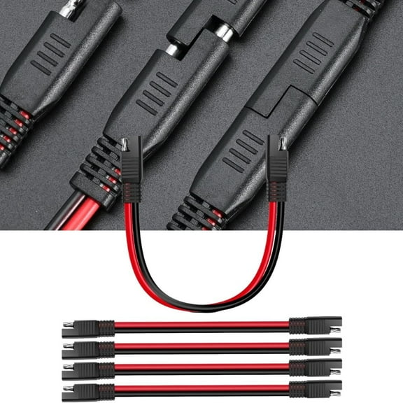 Nilight 5Pcs SAE to SAE Extension Cable 10AWG 2 Pin SAE Connector Extension Cord 10 Gauge Dual Head Plug Audiopipe Polarized Wire Harness for Solar Panel Automotive Car Motorcycle