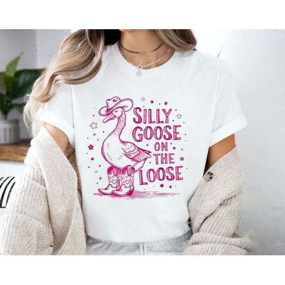 Vintage Silly Goose On The Loose T-shirt, Silly Goose On The Loose T-shirt, Silly Goose Cowboy T-shirt, Funny Silly Goose T-shirt.