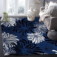thumbnail image 2 of Modern Navy Blue Black White Area Rug, Abstract Floral Plant Throw Print Rugs, Indoor Non-Slip Kids Machine Washable Breathable Durable Carpet For Front Entrance Floor Decor 5' x 6', 2 of 6
